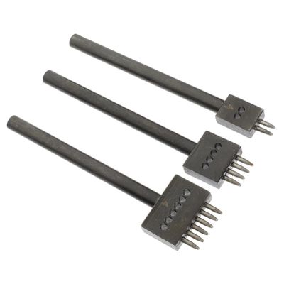 3pcs Leather Row Punch Tool Spacing Hole Punches for Leather Crafts Interval for Beginners and Professionals