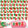 Jutom 104 Pcs Self Adhesive Chenille Iron on Letter Patches Letter Chenille Stick on Embroidered Patch for Clothing Jackets Backpacks Hats(Cute,Green, Red) view 1