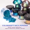 LET'S RESIN Mica Powder, 18 Jar Chameleon Mica Powder, Color Shift Powder for Epoxy Resin/Tumbler, Chrome Powder Pigment for Nails Art, Painting,Soap Making, Candle Making view 3