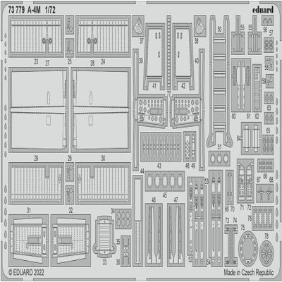 Eduard EDP73779 Photoetch 1:72-A-4M (Hobbyboss) Scale Model Accessory Set, Various
