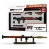 GOAT GUNS Miniature RPG Model | 1:4 Scale Diecast Metal & Real Wood Build Kit, Black | Non-Firing RPG Replica with Ejecting Warhead, Display & Man Cave | Collectible Military Model Kit, Adults view 1