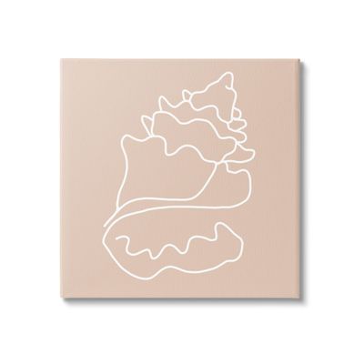 Stupell Industries Conch Shell Line Doodle Minimal Beige Beach, Design by Daphne Polselli