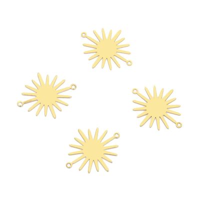 20pcs Adabele Raw Brass 26.5mm Sun Connector Link 2-Hole Earring Findings Unplated/Uncoated for DIY Craft Jewelry Making CX-C8