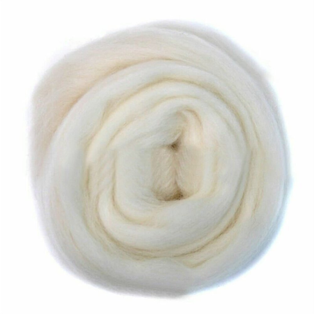 TRENDYBOY Crochet Kit Yarn 100g Needle Felting Light White Tone Felting Wool Roving Fibre Wool for 3D Projects DIY Needle Felting