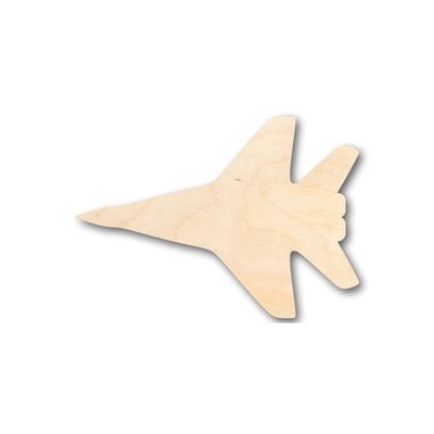 Unfinished Wood Fighter Jet Airplane Shape Craft up to 46" DIY 12" / 1/4"
