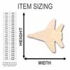 Unfinished Wood Fighter Jet Airplane Shape Craft up to 46" DIY 12" / 1/4" view 2