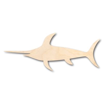 Unfinished Wood Swordfish Shape Marlin Ocean Fishing Craft up to 46" DIY 7" / 1/4"