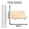 Unfinished Wood RV Shape Camping Craft up to 46" DIY 18" / 1/8" view 2
