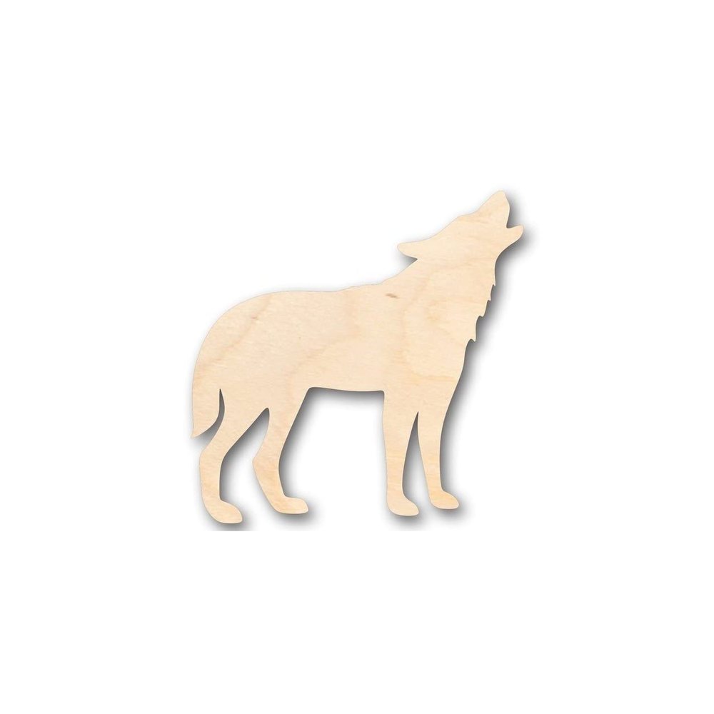 Unfinished Wood Howling Wolf Shape Animal Wildlife Craft up to 46" DIY 24" / 1/4"