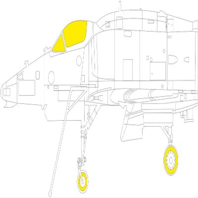 Edudo EDUCX632 1/72 Douglas A-4M Skyhawk Paint Mask Sticker (for Hobby Boss), Masking Sticker for Plastic Models