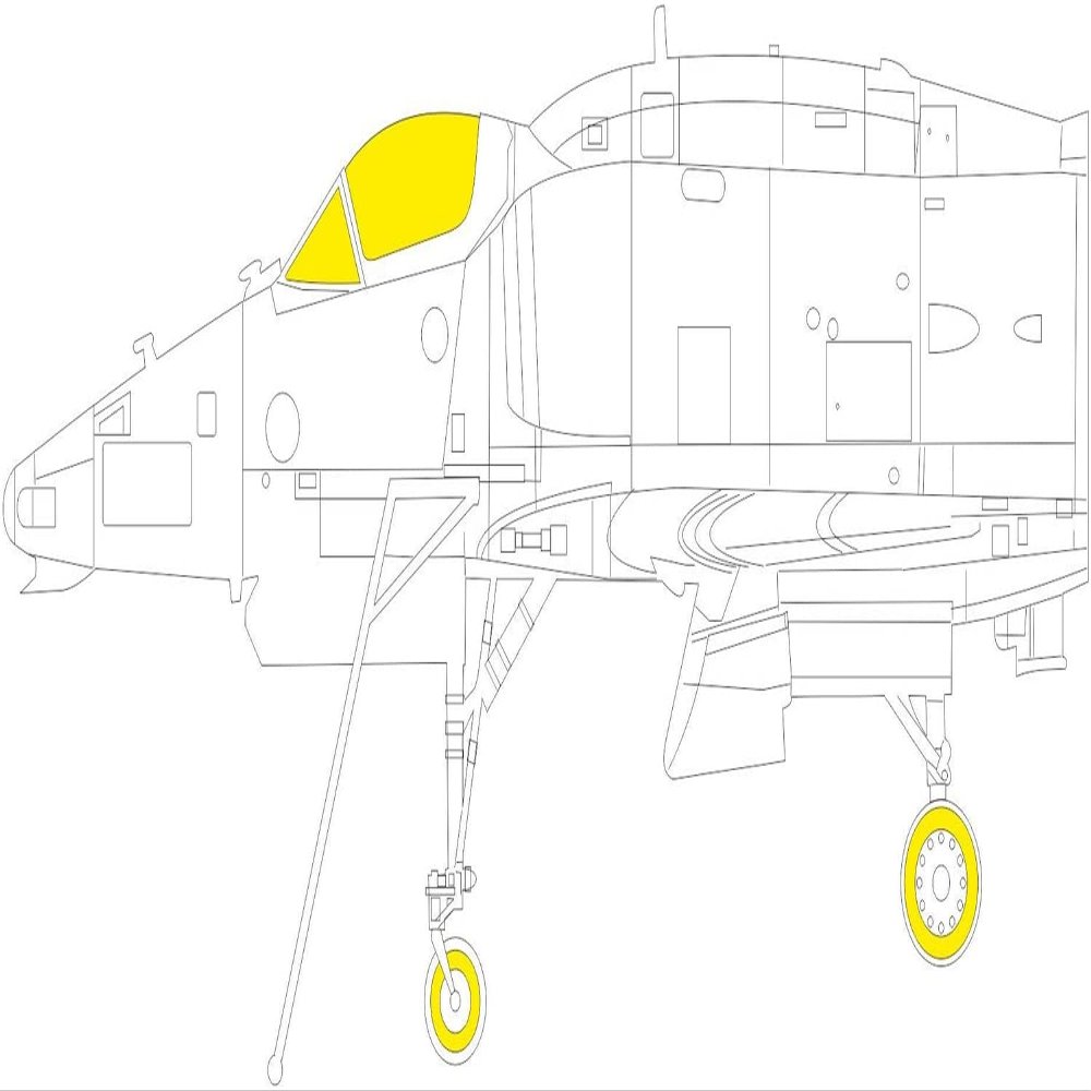 Edudo EDUCX632 1/72 Douglas A-4M Skyhawk Paint Mask Sticker (for Hobby Boss), Masking Sticker for Plastic Models
