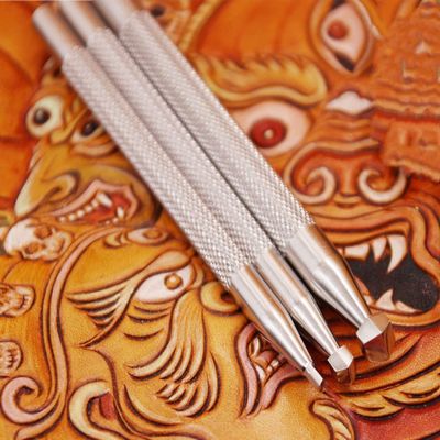 Leather Beveler Tools 304 Stainless Steel Carving Stamping Stamps LeatherCraft Punch Tool (L, 1pc)