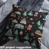 Camping Fabric By The Yard, Cartoon RV Upholstery Fabric, Cute Tree Tent Mountain Decorative Fabric, Floral Clouds Moon Indoor Outdoor Fabric, Camper DIY Art Waterproof Fabric, Blue Orange, 2 Yards view 4