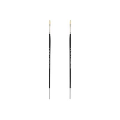 Creative Mark Pro Stroke Premium White Chungking Hog Bristle Artist Paint Brush - Flat # 1-2 Pack - Natural Bristle Brush w/Great Control Suitable for Oils, Watercolors, Acrylics, Alkyds, Caseins
