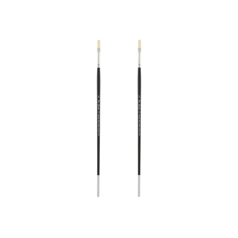 Creative Mark Pro Stroke Premium White Chungking Hog Bristle Artist Paint Brush - Flat # 1-2 Pack - Natural Bristle Brush w/Great Control Suitable for Oils, Watercolors, Acrylics, Alkyds, Caseins