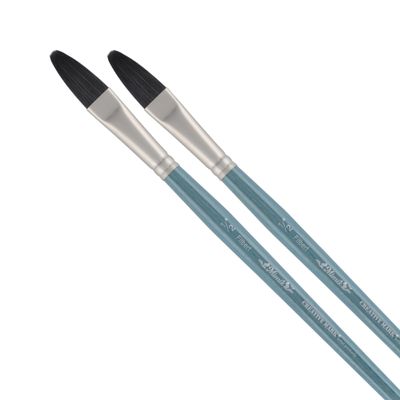 Creative Mark Mimik Professional Watercolor Brushes - Filbert 1/2" - 2 Pk - Synthetic Squirrel Hair - Natural Bristle Artist Brushes for Watercolors, Gouache & Acrylics
