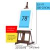 MEEDEN Heavy Duty H-Frame Studio Easel Stand, Large Adjustable Solid Beech Wood Artist Easel for Painting, Holds Canvases up to 78" with Storage Tray- Walnut view 2