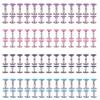 9mm Sky Blue Tubular Double Cap Rivets - Metal Button Round Rivet,Rivet Studs for Purse Bags Handbags Shoes Belts Leather Craft Repair (Sky Blue 50pcs) view 4