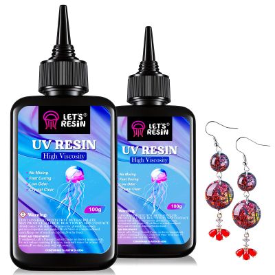 LET'S RESIN UV Resin,200g High Viscosity Crystal Clear Thick UV Resin Kit, Quick-Curing&Low Shrinkage Ultraviolet Epoxy Resin for Crafts, Doming, Coating