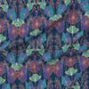 Spoonflower Fabric - Jewel Tone Poppies Art Nouveau Poppy and Butterfly Blue Aqua Purple Printed on Denim Fabric by The Yard - Bottomweight Apparel Home Decor Upholstery view 1