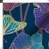 Spoonflower Fabric - Jewel Tone Poppies Art Nouveau Poppy and Butterfly Blue Aqua Purple Printed on Denim Fabric by The Yard - Bottomweight Apparel Home Decor Upholstery view 3
