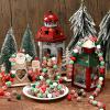 180 Pieces Christmas Beads Candy Cane Wooden Christmas Focal Beads Red Green White Candy Swirl Crafts for Jewelry Making DIY Xmas Garland Tree Home Party Holiday Decoration view 4