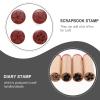 COHEALI 12 pcs Round Wood Wooden Natural Wood Round Wooden Rubber Stamp Rubber Stamp Floral view 2