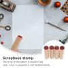 COHEALI 12 pcs Round Wood Wooden Natural Wood Round Wooden Rubber Stamp Rubber Stamp Floral view 4