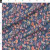 Spoonflower Fabric - Maximalist Tigers Modern Chinoiserie Boho Glam Blue Orange Year of The Printed on Satin Fabric Fat Quarter - Sewing Lining Apparel Fashion Blankets Decor view 2