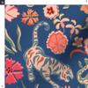 Spoonflower Fabric - Maximalist Tigers Modern Chinoiserie Boho Glam Blue Orange Year of The Printed on Satin Fabric Fat Quarter - Sewing Lining Apparel Fashion Blankets Decor view 3