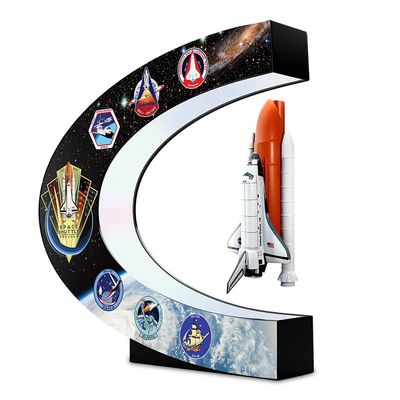 The Bradford Exchange NASA Levitating Space Shuttle Sculpture with Custom Base Featuring The First Mission Insignias of All 6 Space Shuttles