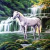 Printed Canvas for Cross Stitch Tapestry Embroidery Gobelin Needlepoint Collection D'art (The White Horse 10428) view 1