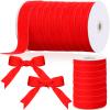 Chuangdi 1 Inch, 60 Yard Christmas Red Velvet Ribbon Wide Vintage Velvet Ribbons for Christmas Tree Ornaments Flower Bouquets Wedding Wreath Bow Making DIY Craft Choker view 1