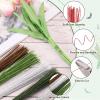 PATIKIL 32 Inch 22 Gauge Floral Stem Wire, 3 Pack/120 Pieces Bouquet Stem Paper Wrapped for DIY Crafts Flower Arrangements, Silver Tone view 3