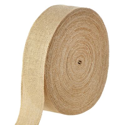Canlierr 50 Yards Burlap Ribbon 2.5 Inch Wide Tree Fabric Ribbon Craft for Gift Wrapping Christmas Wedding Party DIY Wreath Home Decorations