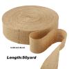 Canlierr 50 Yards Burlap Ribbon 2.5 Inch Wide Tree Fabric Ribbon Craft for Gift Wrapping Christmas Wedding Party DIY Wreath Home Decorations view 3