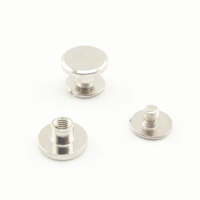 3dancraftit Zinc Alloy Round Chicago Binding Screw Rivets Concho Screw Button Nail Rivet for DIY Leather Decoration Bookbinding 3/8" x 1/8" / 9mm x 3mm Nickel H127