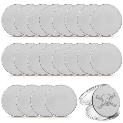 20 Pieces Blank Challenge Coin Threaded Edged 40 mm with Acrylic Protection Box Laser Engravable Pattern for DIY Crafts Engraving Travel Birthday Commemorative Collection Supplies (Silver)