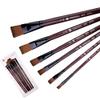 NIUBB 6 Pcs Art Supplies Painting Easy to Clean Wooden Handle Watercolor Paint Brush Pen Nylon Hair Learning Oil Acrylic view 2