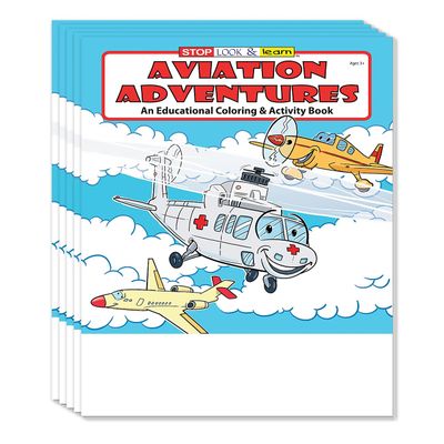 ZOCO Aviation Adventures and Flying Educational Coloring Books (50 Bulk Pack, Without Crayons) Airplanes, Pilots, Airlines Handout Games, Puzzles, Fun Activities for Kids