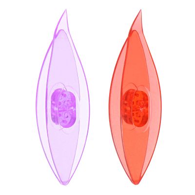HARFINGTON 2pcs Tatting Shuttles 77x21x11mm Colorful Plastic Shuttles for Lace-Making DIY Hand Craft Tool Knitting Arts Supplies, Transparent Red Purple