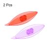HARFINGTON 2pcs Tatting Shuttles 77x21x11mm Colorful Plastic Shuttles for Lace-Making DIY Hand Craft Tool Knitting Arts Supplies, Transparent Red Purple view 3