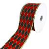 Christmas Velvet Diamonds and Jewel Dots Wired Ribbon, 2-1/2-Inch, 10-Yard view 1