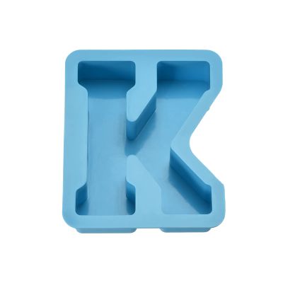 MECCANIXITY 4 Inch Large 3D Alphabet Letter Mold, Silicone Resin Letter Mold for Epoxy Resin Art DIY Crafts Decoration K Blue
