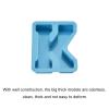 MECCANIXITY 4 Inch Large 3D Alphabet Letter Mold, Silicone Resin Letter Mold for Epoxy Resin Art DIY Crafts Decoration K Blue view 3