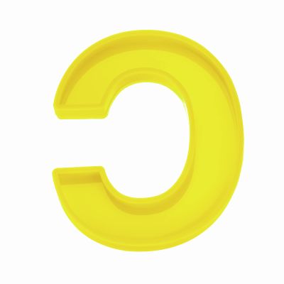 MECCANIXITY 6 Inch Giant Large 3D Alphabet Letter Mold, Silicone Resin Letter Mold for Epoxy Resin Art DIY Crafts Decoration C Yellow