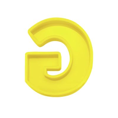 MECCANIXITY 4 Inch Large 3D Alphabet Letter Mold, Silicone Resin Letter Mold for Epoxy Resin Art DIY Crafts Decoration G Yellow