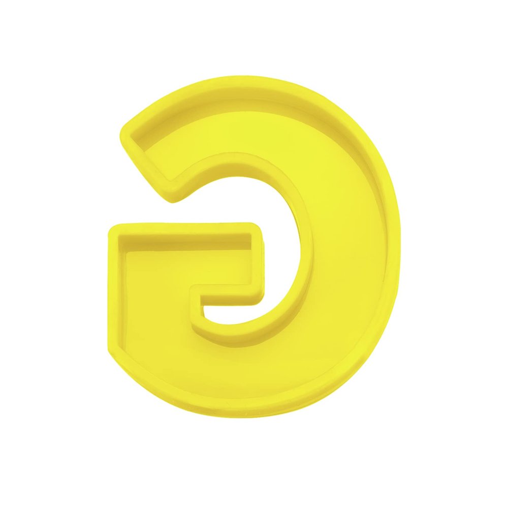 MECCANIXITY 4 Inch Large 3D Alphabet Letter Mold, Silicone Resin Letter Mold for Epoxy Resin Art DIY Crafts Decoration G Yellow