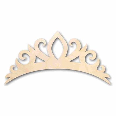 Unfinished Wood Tiara Crown Shape Royalty Craft up to 46" DIY 18" / 1/8"