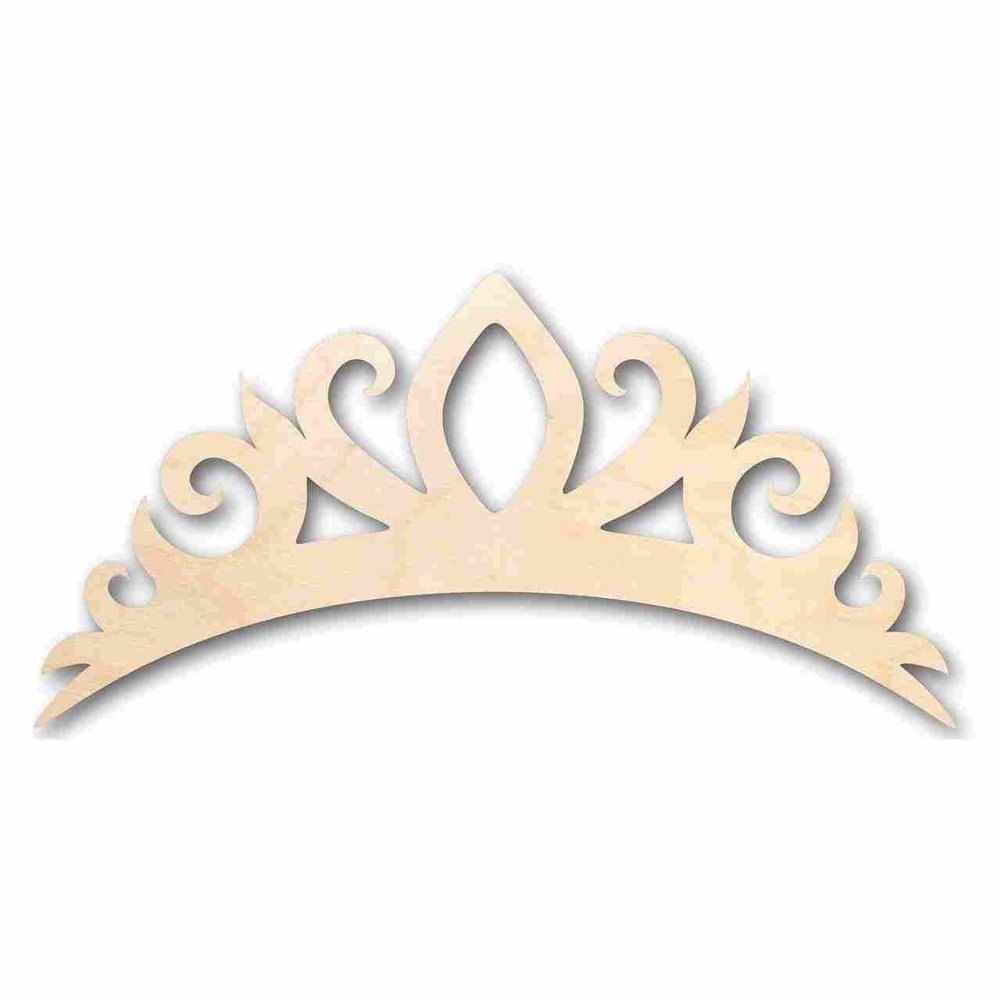 Unfinished Wood Tiara Crown Shape Royalty Craft up to 46" DIY 18" / 1/8"